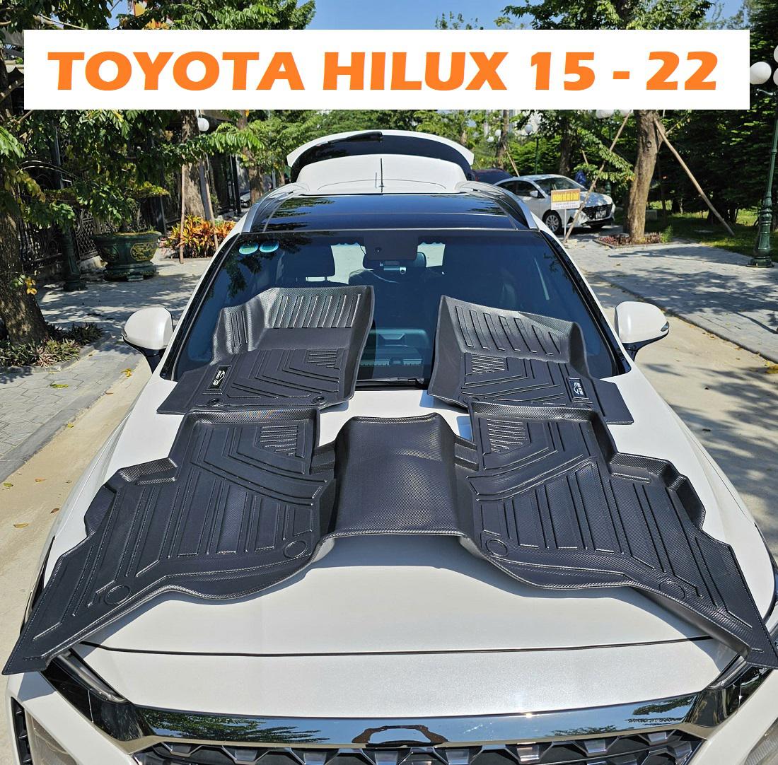 Thảm lót sàn ô tô MAXXCAR nhựa TPE 5D -TOYOTA HILUX 2015 - 2022: đúc nguyên khối cao cấp.