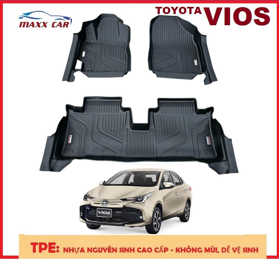 VIOS  - Thảm lót sàn MAXXCAR nhựa TPE 5D cho xe TOYOTA VIOS 2023 + đúc nguyên khối tràn viền cao cấp