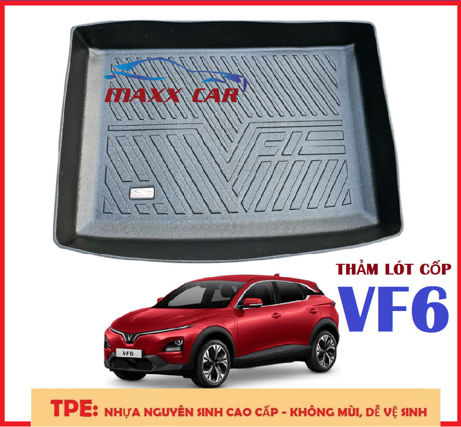 VF6 -Thảm lót cốp xe ô tô VINFAST VF6 5D nhựa TPE nguyên sinh MAXXCAR cao cấp. Full cốp