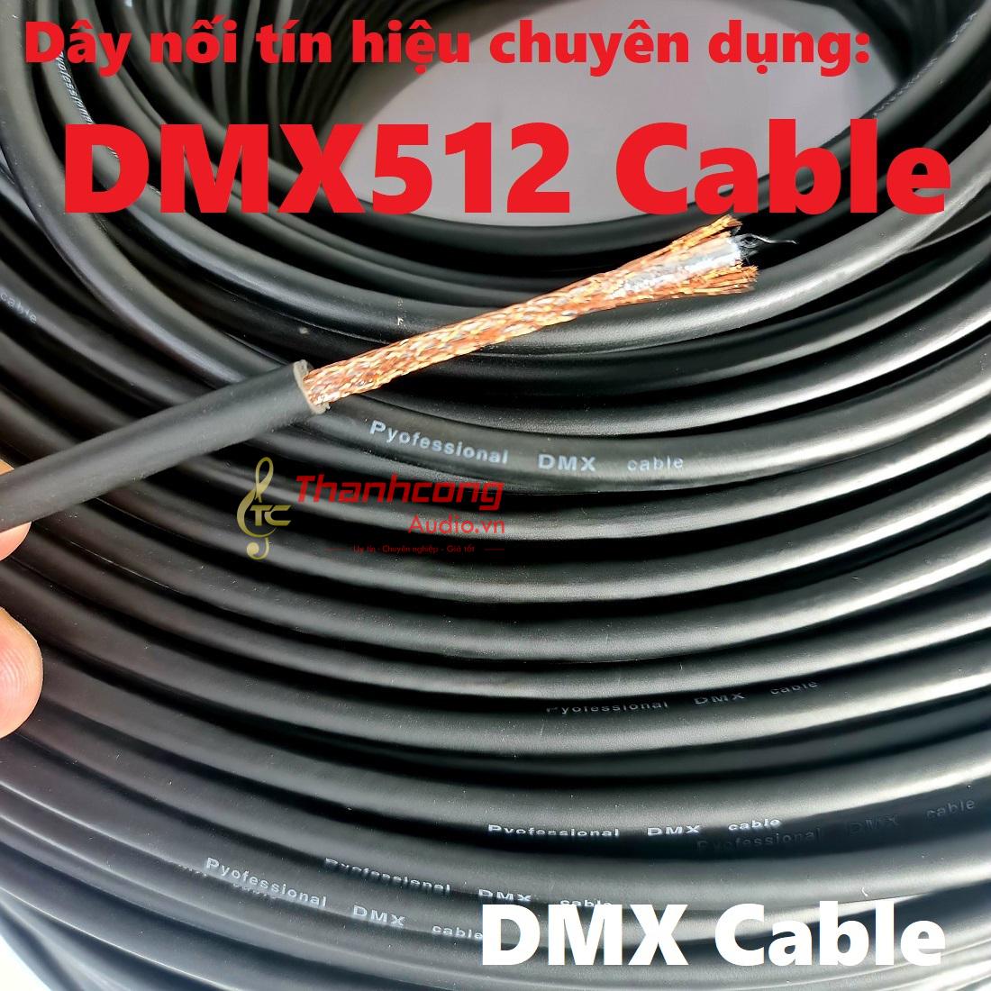 DMX 512 Cable: Dây nối tín hiệu chuyên dụng cho thiết bị ánh sáng sân khấu.