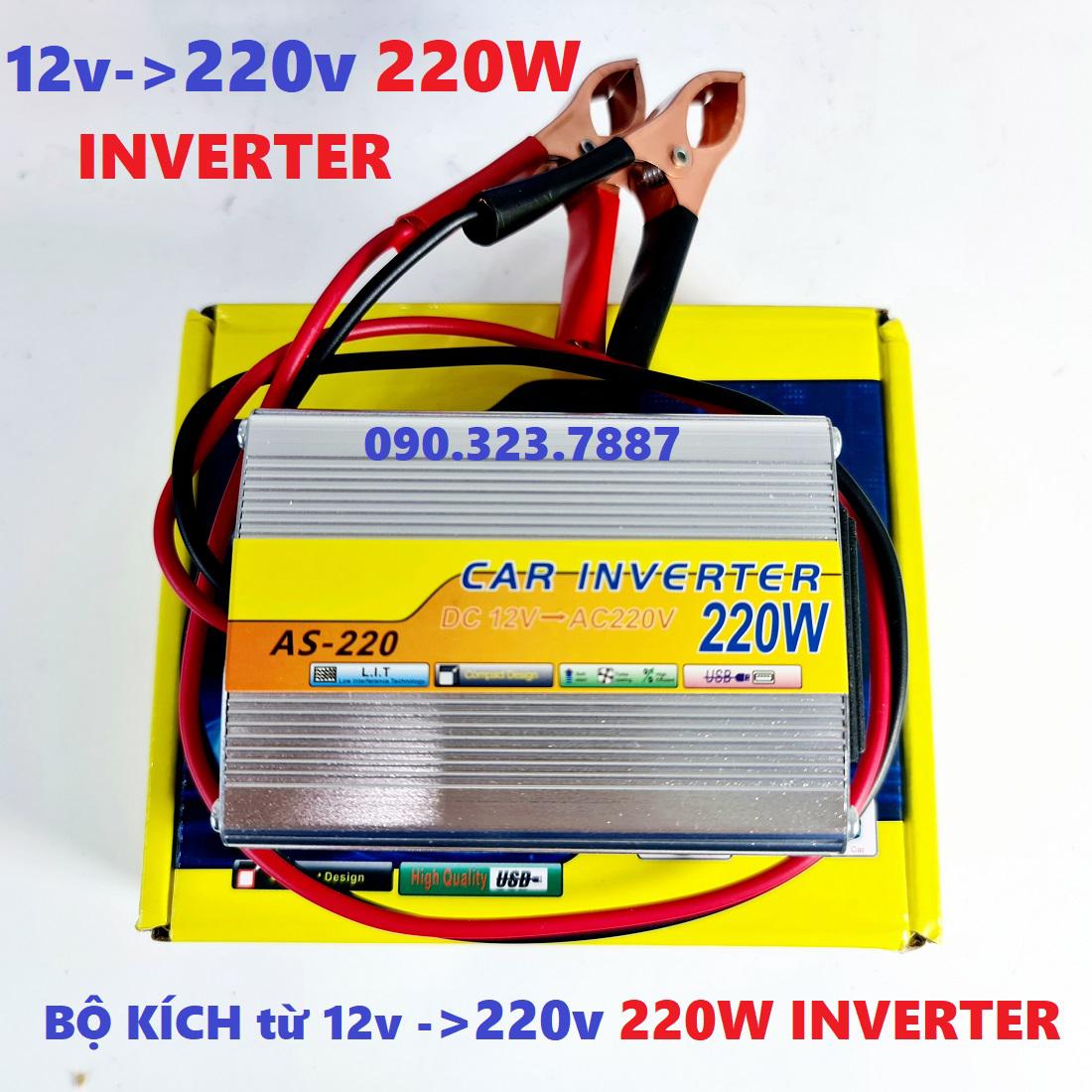 Bộ kích điện 12V DC sang 220V AC 220W Sóng Sin Inverter.