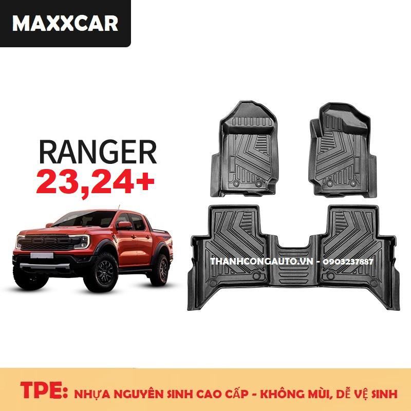 Maxxcar - FORD RANGER 23, 24+: Thảm lót sàn nhựa 5D đúc nguyên khối. Loại cao cấp.