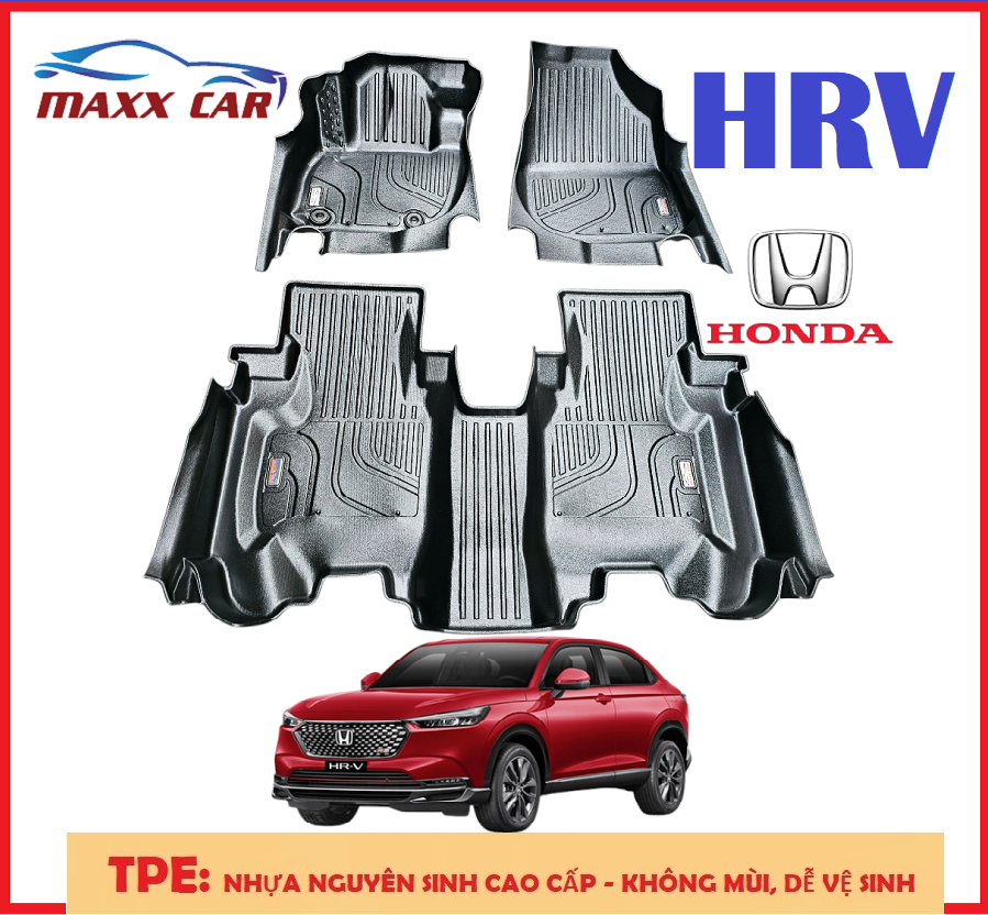 HRV - Thảm lót sàn MAXXCAR cho xe HONDA HRV 2022+ nhựa TPE NGUYÊN SINH đúc 5D tràn viền cao cấp