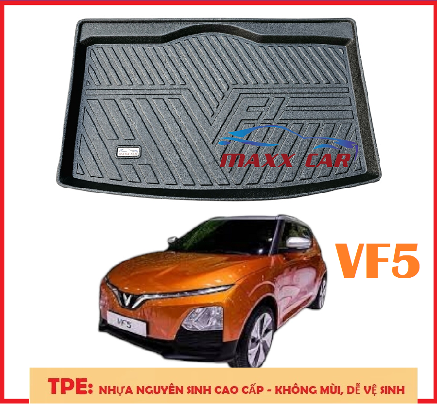 VF5 -Thảm lót cốp xe ô tô VINFAST VF5 5D nhựa TPE nguyên sinh MAXXCAR cao cấp.