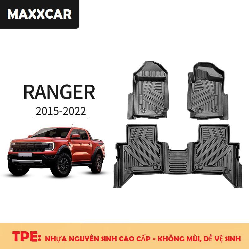 Maxxcar - FORD RANGER 15 – 22: Thảm lót sàn nhựa 5D đúc nguyên khối. Loại cao cấp.