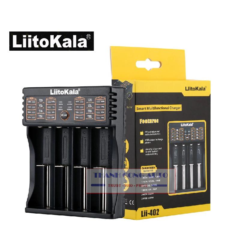Bộ Sạc Pin Đa Năng LiitoKala Lii-402 Đầu USB Sạc Pin 1.2V/3.7V/3V/3.85V NiMH/Liion/LiFePo4