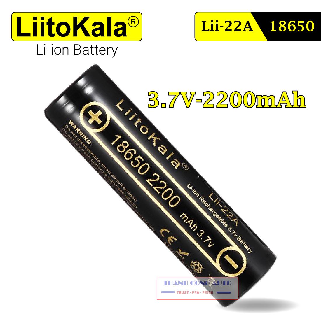 Pin sạc LiitoKala Lii-22A Pin Lithium-ion 3.7V 18650 2200mah cao cấp