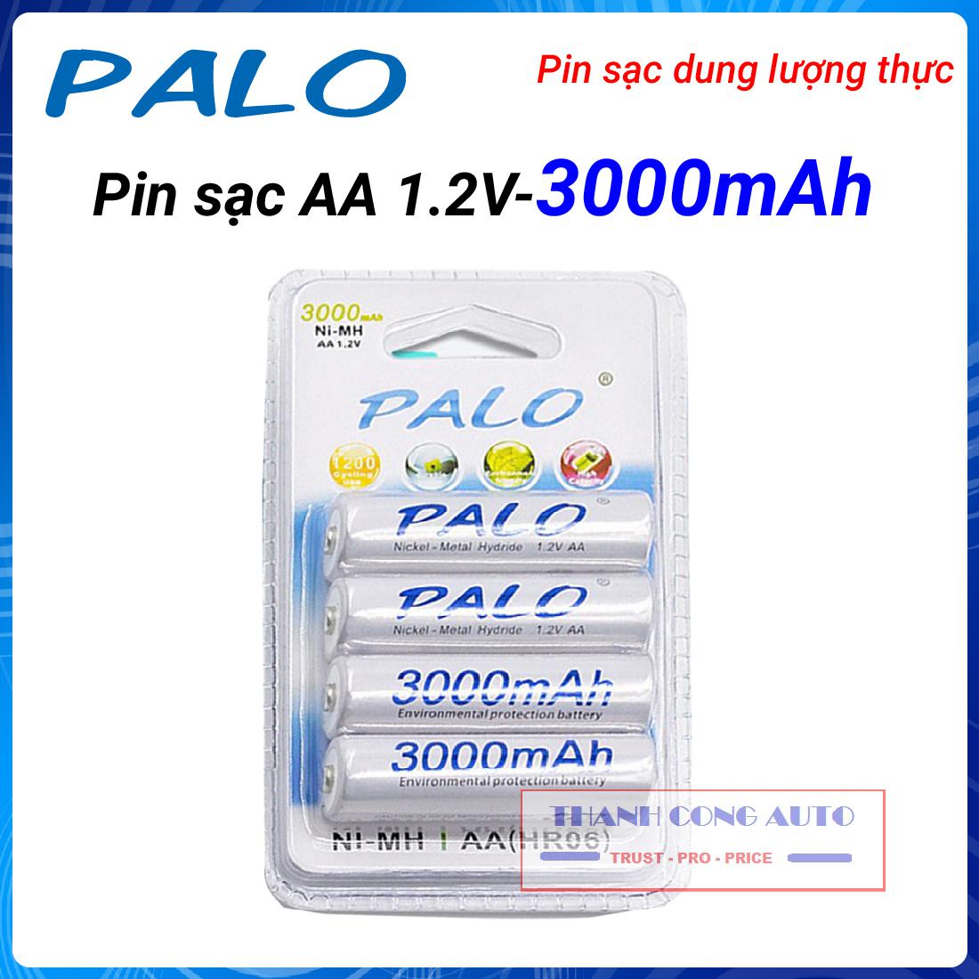 Pin sạc AA Palo 3000mAh, pin Ni-mh dung lượng cao micro karaoke, pin tiểu sạc chuyên mic không dây
