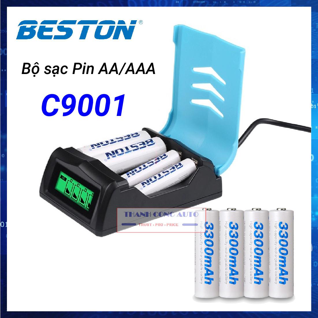 Bộ sạc pin đa năng AA/AAA Beston C9001 sạc nhanh có màn LCD