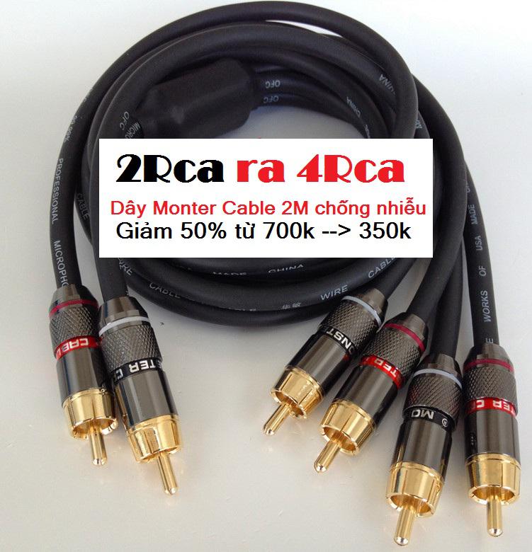 Dây Monster cable 2M 2RCA ra 4RCA chống nhiễu cao cấp.